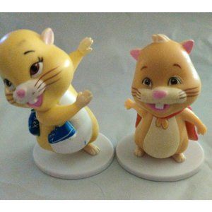 Zhu Zhu Pets set of 2  2" PVC Figure on White Base